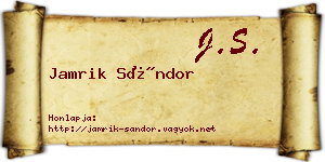 Jamrik Sándor névjegykártya