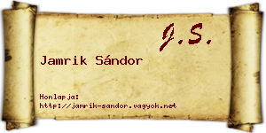 Jamrik Sándor névjegykártya